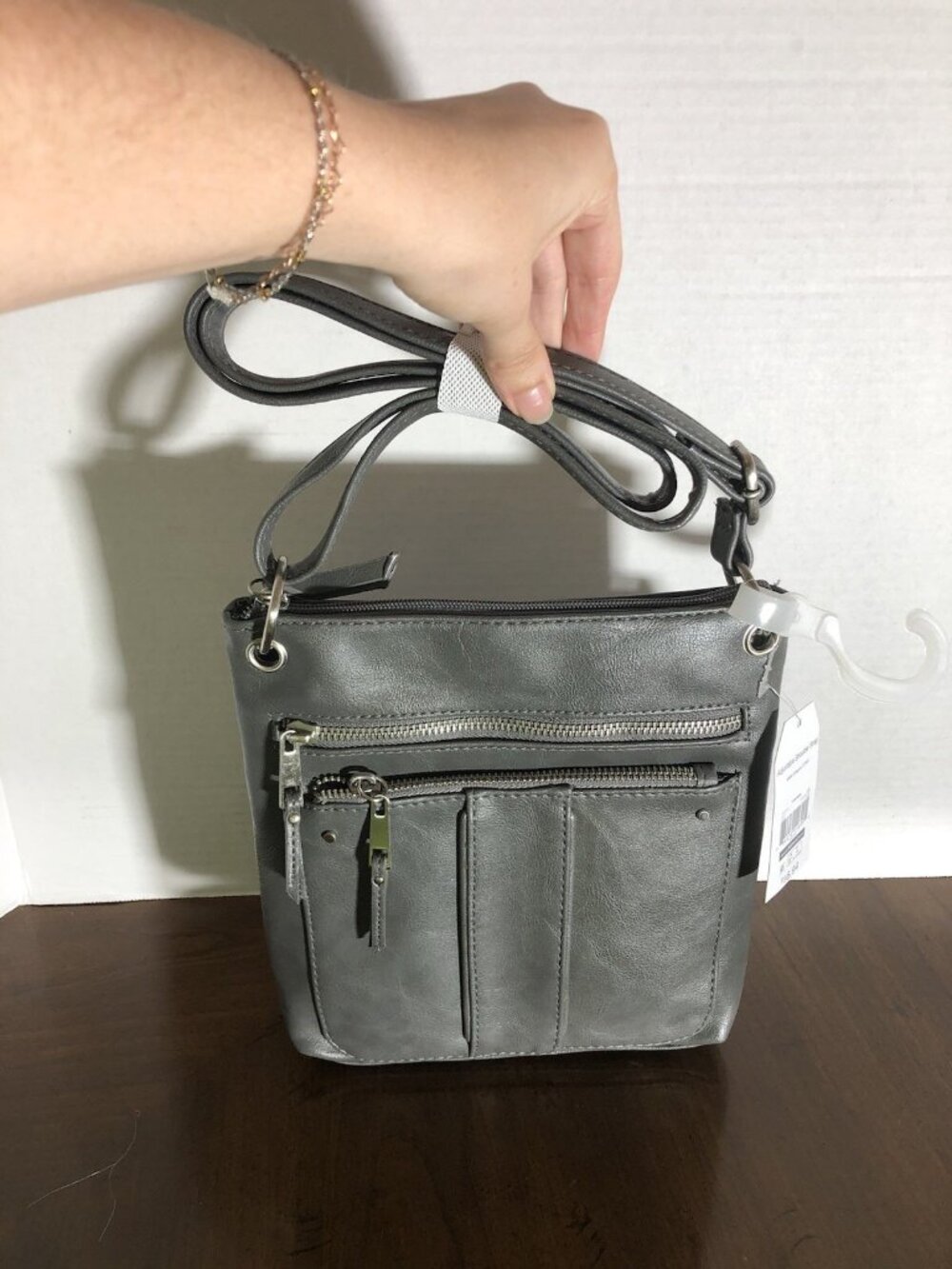 Time And Tru Shoulder Bag In Grey